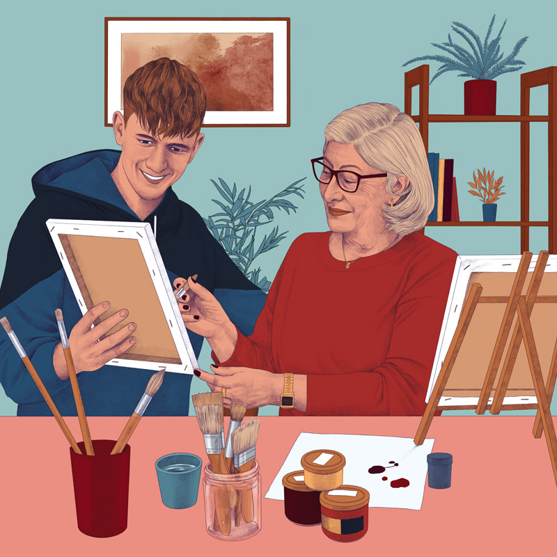 gent gran sant cugat del vallès campanya serveis socials inclusió avis cartell disseny il·lustració marta bellvehí